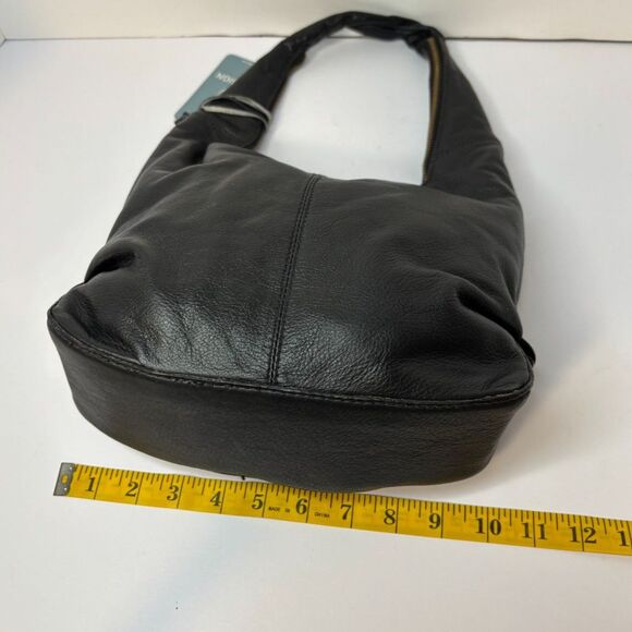 Hidesign Black Genuine Soft Leather Retro Slouch Hobo Shoulder Bag Womens - Picture 6 of 7